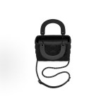 DIOR迪奥 Lady Dior 戴妃包 单肩斜挎⼿提包 迷你 ⼥款 磨砂⿊⾊